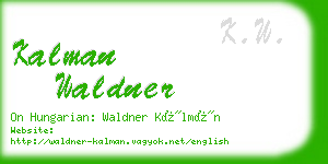 kalman waldner business card